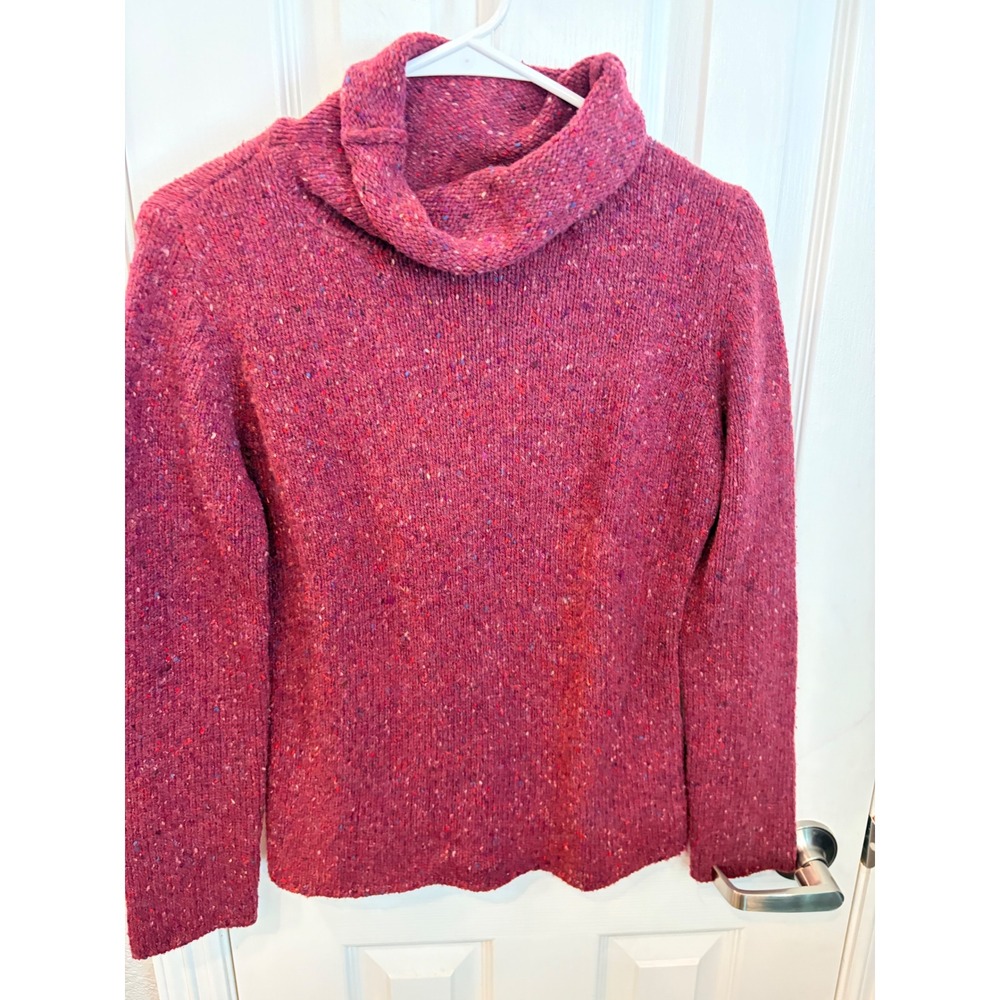 F. by Faconnable Sweater Pink Merino Cashmere Cowl Neck Knit Pullover Donegal XS